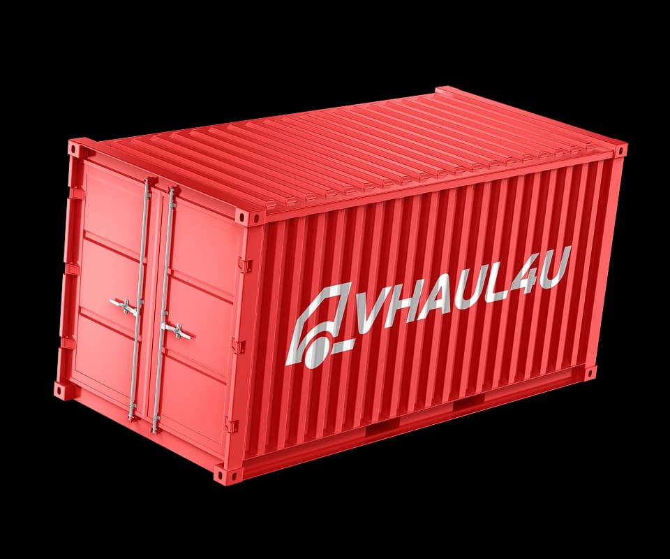 Container freight station with trucks and cargo for CFS pickup and delivery services