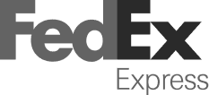 Grayscale logo of trusted partner FedEx   
