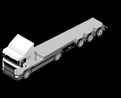 Flatbed trailer truck