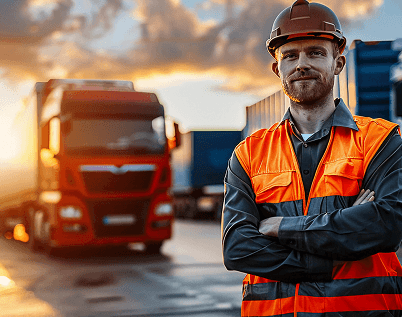 Semi truck backed into a loading dock for industry trucking solutions